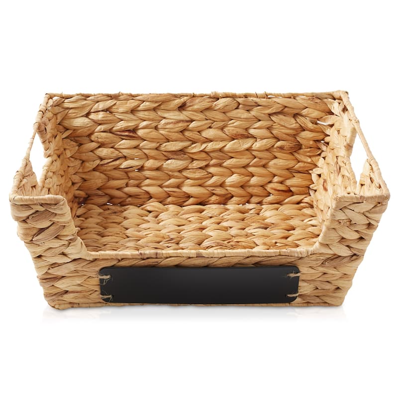 2pk Seagrass Water Hyacinth Pantry Baskets with Handles Wide Kitchen