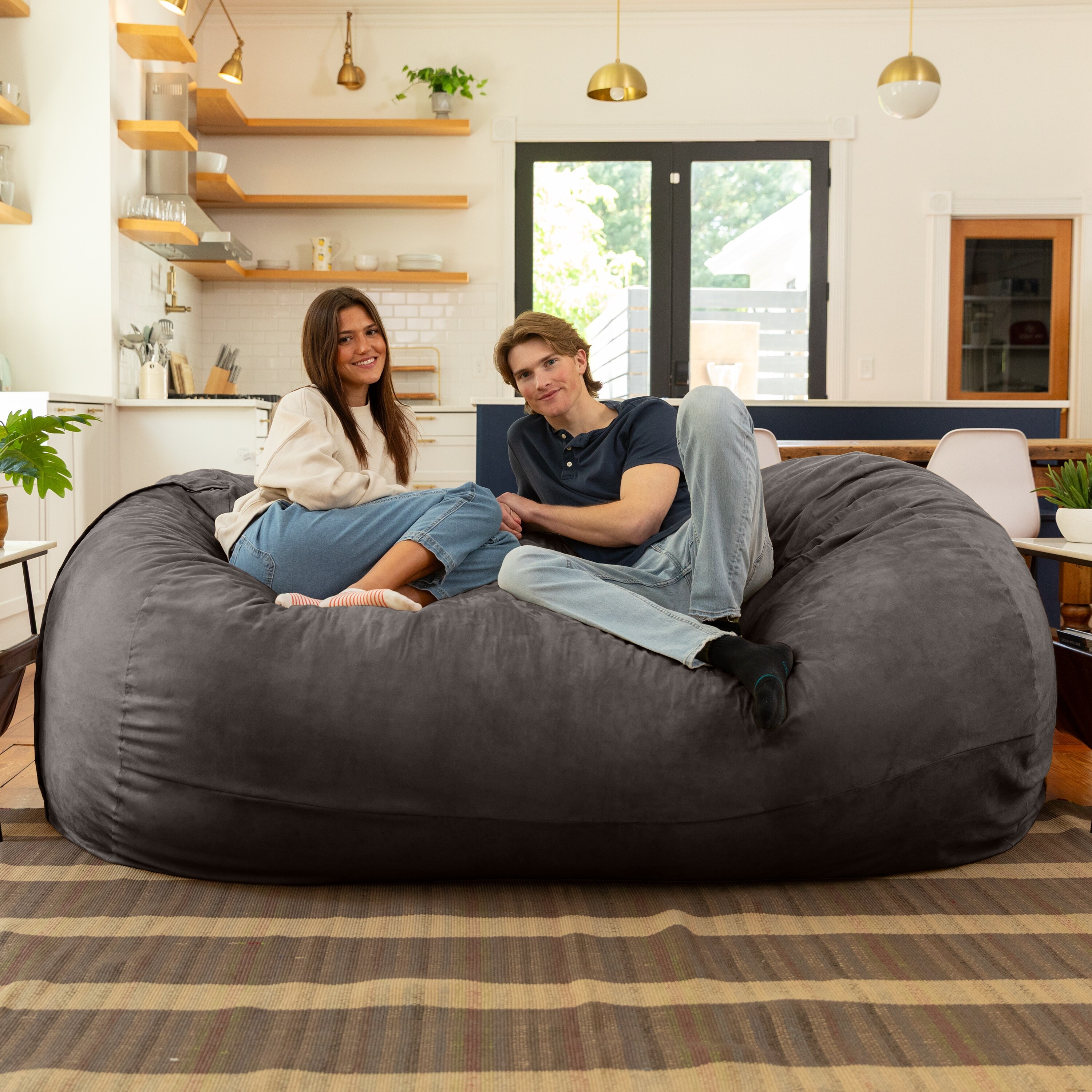 Jaxx 7ft Oversized Bean Bag Couch – Extra Large 3-Seat Floor Sofa