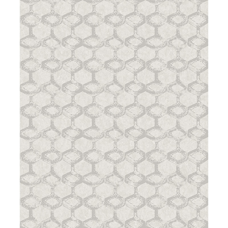 A-Street Prints Besi Silver Tiled Wallpaper