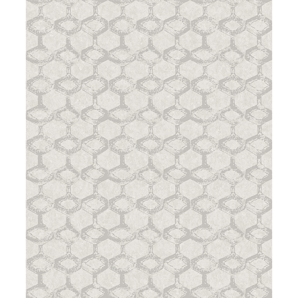 A-Street Prints Besi Silver Tiled Wallpaper