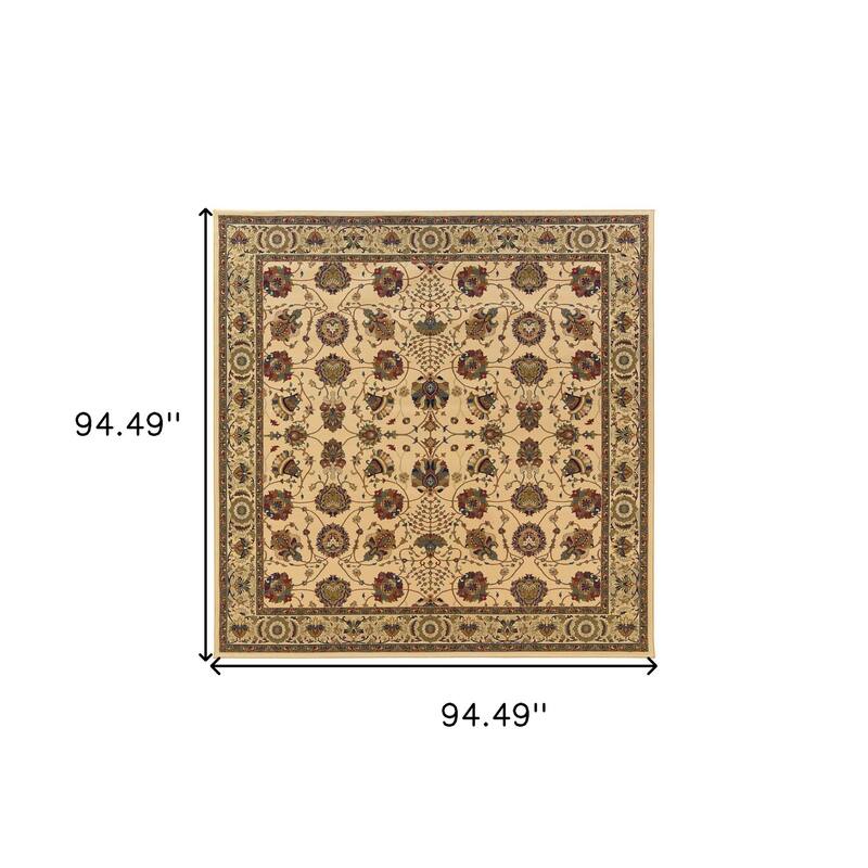 HomeRoots Oriental Traditional Square Area Rug - 94.49 in. x 94.49 in. x 0.43 in.