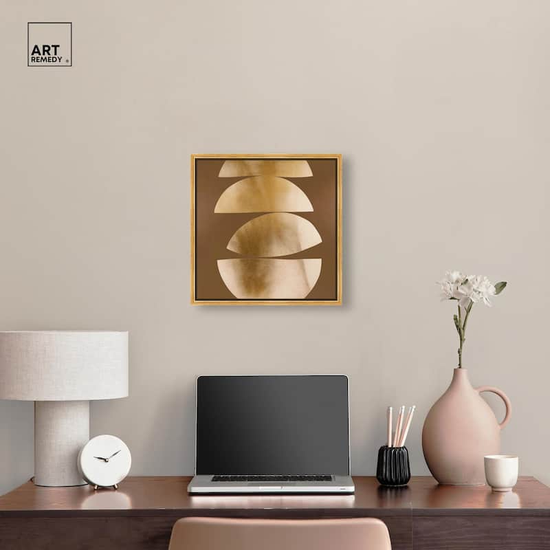 Golden Crescents II Canvas by Art Remedy