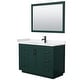 preview thumbnail 65 of 98, Miranda Single Vanity Set, Cultured Marble Top, 46-Inch Mirror 48-Inch Single - Green, Black Trim, Carrara Cultured Marble Top