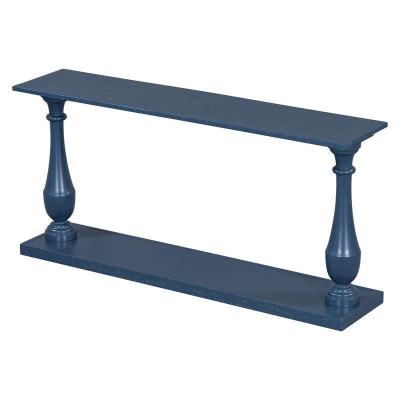 Sophisticated Console Table with Pine Veneer and Vertical Striped