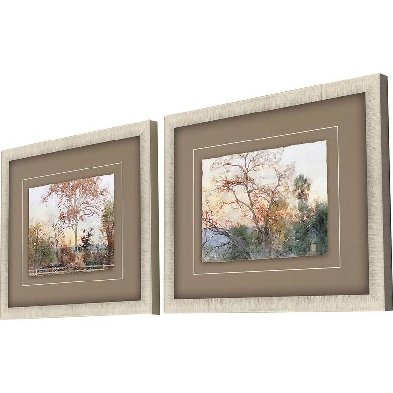 Quiet Place S/2 Framed Art Giclee Under Glass - Green
