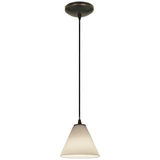 Access Lighting Martini - Glass Pendant - Cord - Oil Rubbed Bronze Finish - White Glass Shade