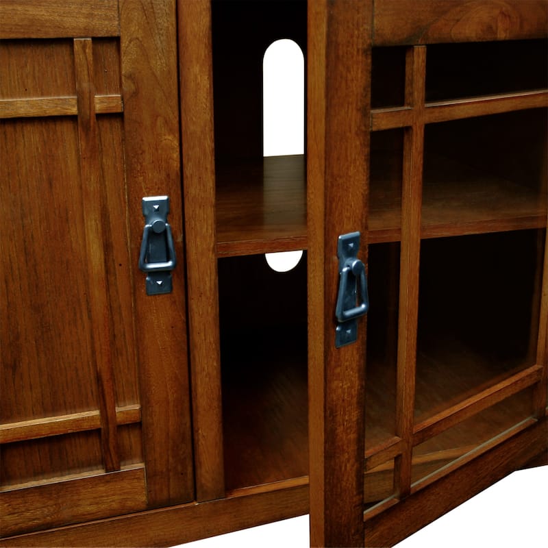 Leick Home Solid Wood Mission Corner TV Stand
