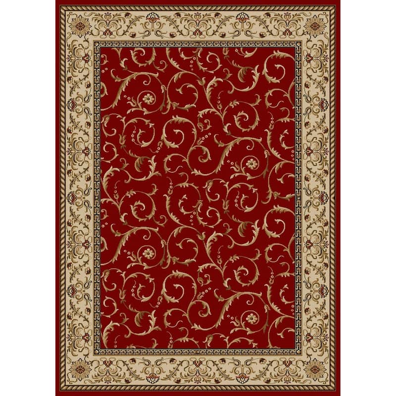 Admire Home Living Amalfi Transitional Scroll Pattern Area Rug
