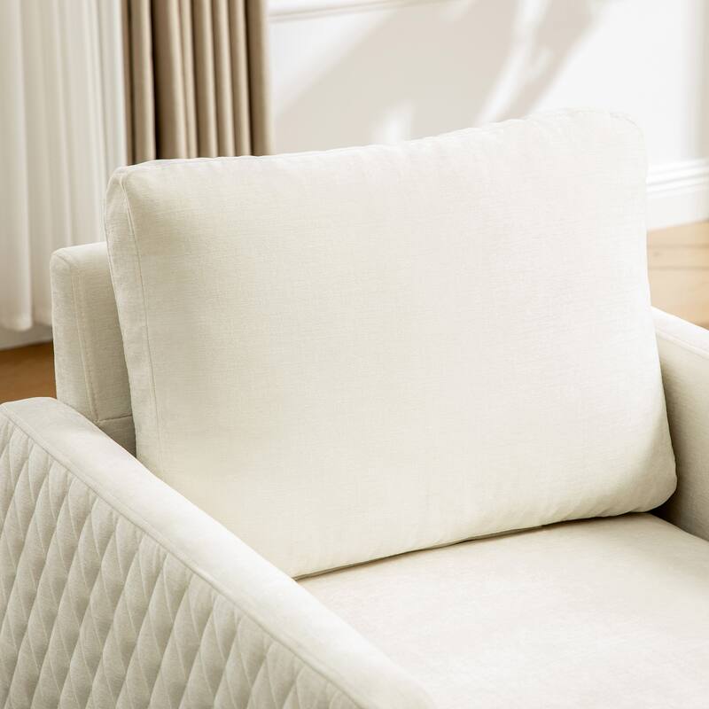 Swivel Accent Chair, Comfy Reading Chairs, Accent Single Armchair Upholstered Sofa Tufted Accent Square Club Chair