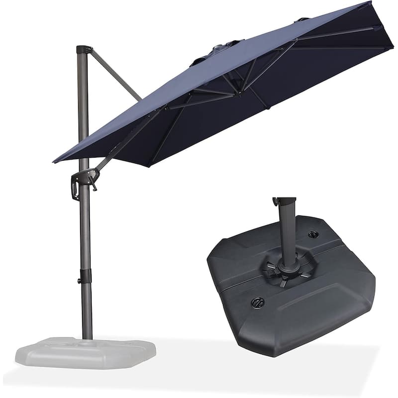 PURPLE LEAF 9 ft 360 Degree Rotation Patio Umbrella With Base