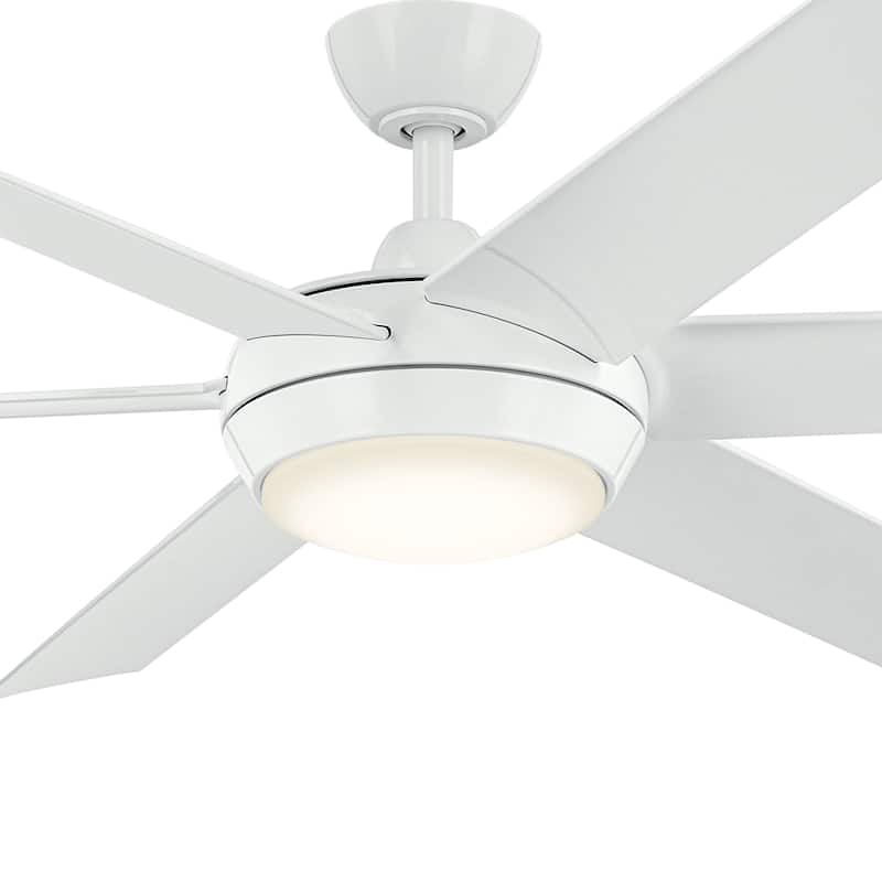 Kichler Lighting 60 Inch Mint Ceiling Fan with Glass Diffuser in White with White Blades