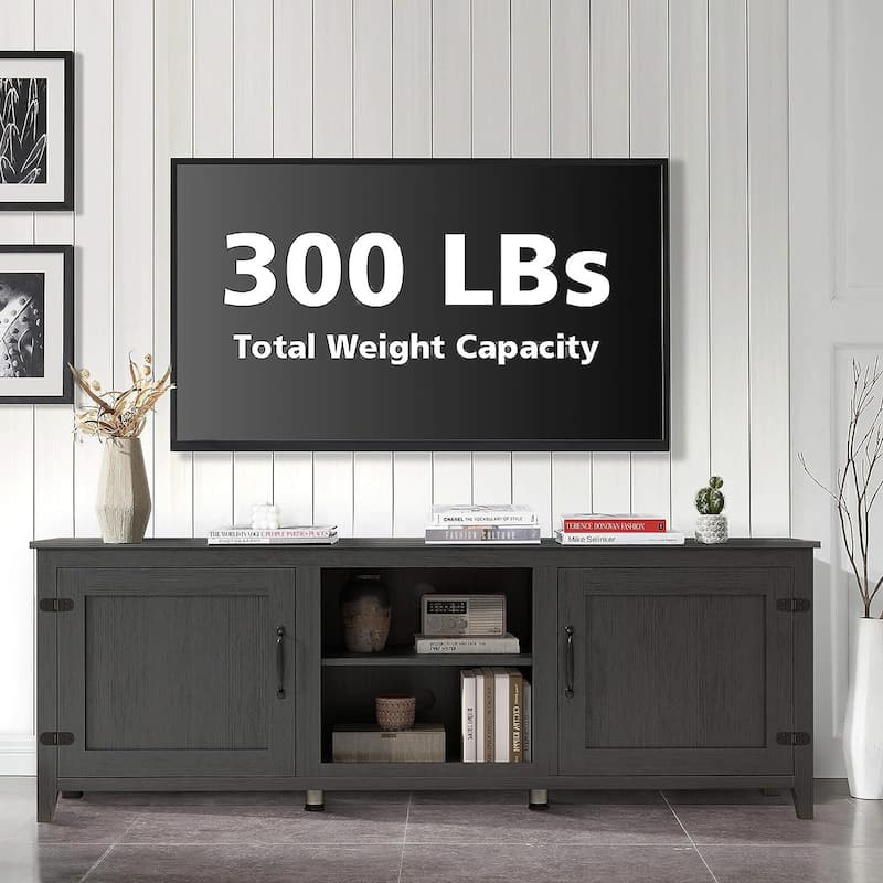 Wood Storage Cabinet Media Console for TVs up to 80"