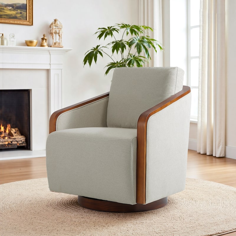 Modern Upholstered Swivel Accent Chair