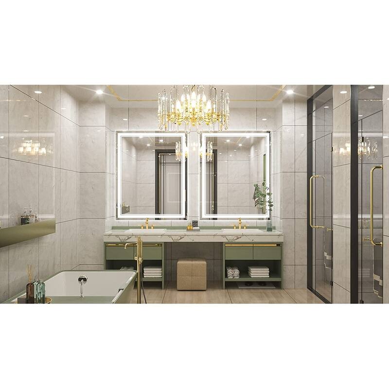 Keonjinn LED Front Light Bathroom Vanity Wall Mirror, Anti-Fog, Dimmable