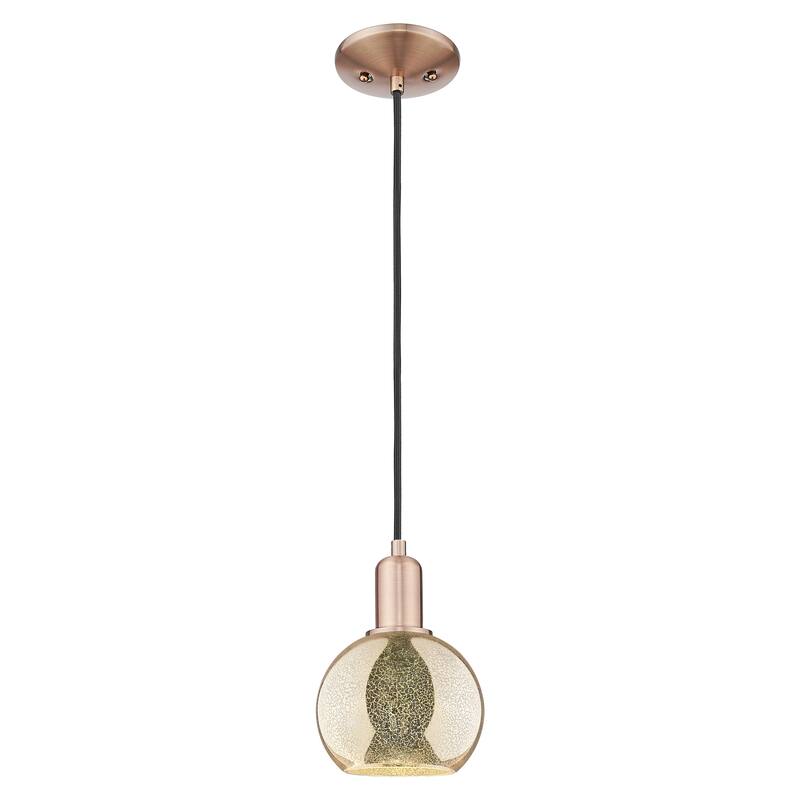 Innovations Lighting Endless Possibilities Arcadia - Athens - 1 Light 6" Cord Hung Mini Pendant - Mercury/Antique Copper