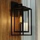preview thumbnail 7 of 6, VAXCEL Filmore 16 in. H 1-Light Black Transitional Outdoor Wall Sconce, Durable Metal, Clear Glass Shade, LED Compatible
