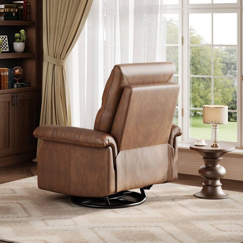 Recliner Chair, 360° Swivel Rocker Glider Nursery Chair with Padded Armrest and Deep Seat