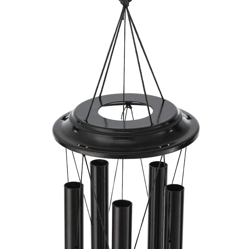 Glitzhome Set of 2 - 38''H Metal Black Windchime