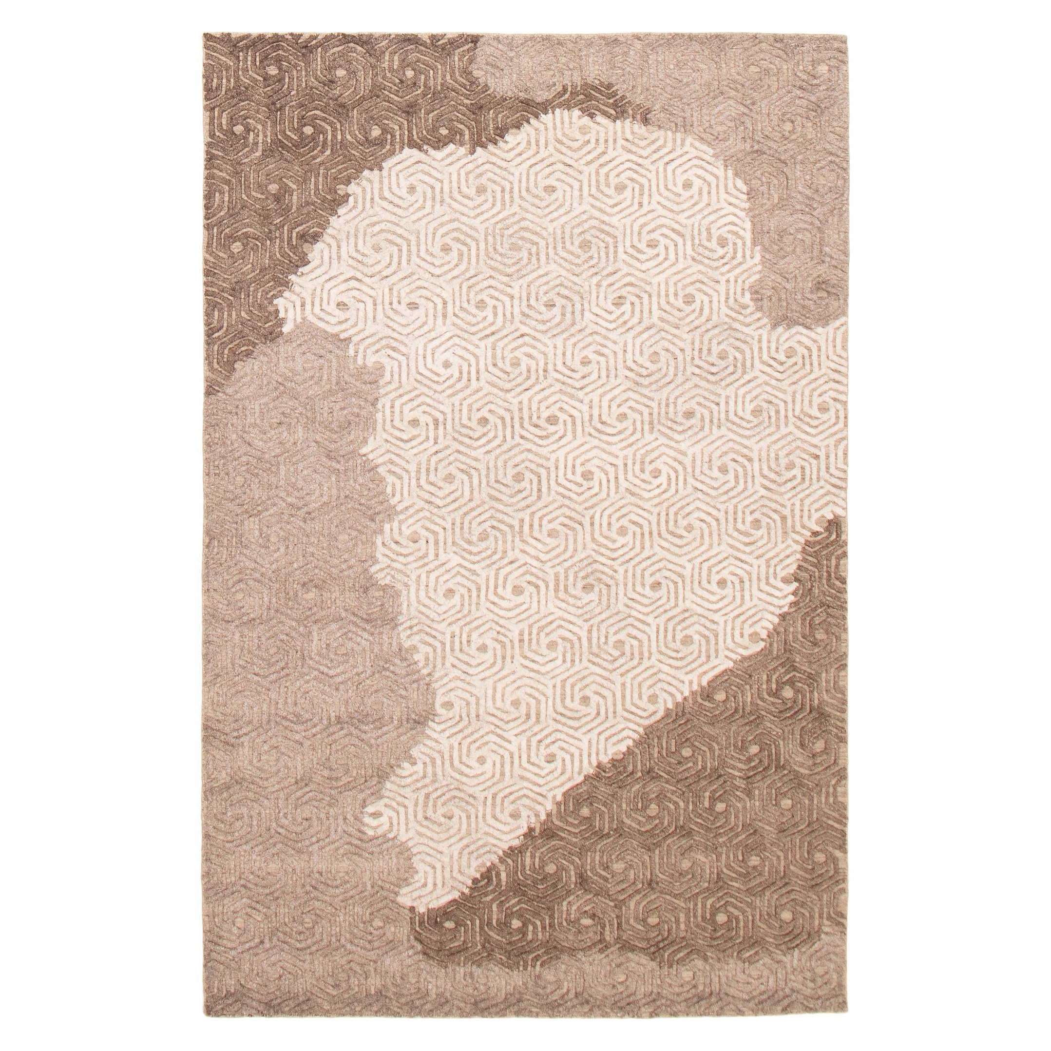 ECARPETGALLERY Hand-knotted Tangier Brown Wool Rug - 5'3 x 8'1