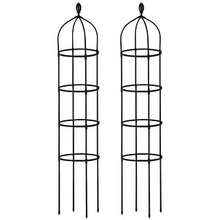 2 Packs Rustproof Garden Obelisk Trellis For Climbing Plants Tower Support - 12.59”L x 12.59”W x 70.86”H