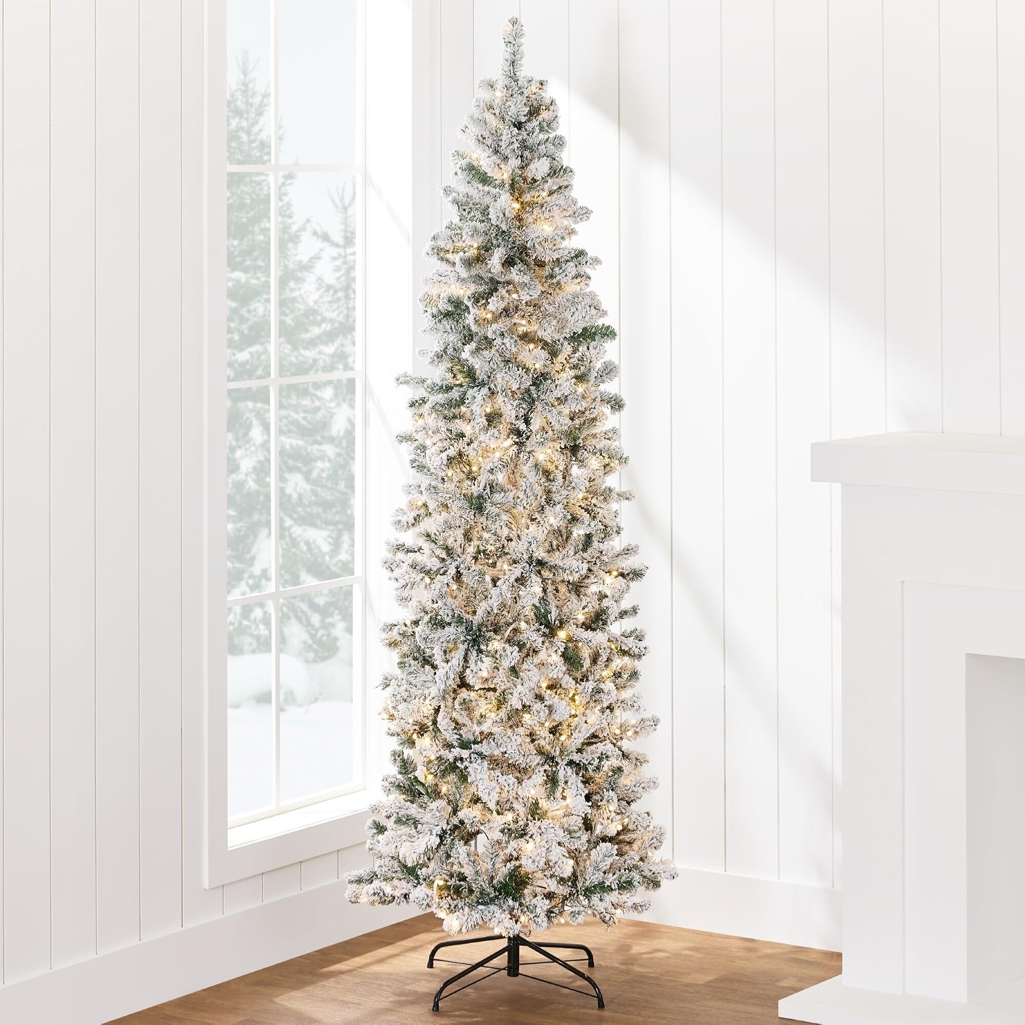Slimline christmas tree with lights discount