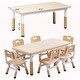 preview thumbnail 5 of 8, Kids Table and Chairs Set with 6 Seats, Non-Slip Legs for Ages 2-10 - N/A
