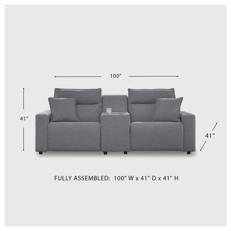 Signature Design by Ashley Modmax Gray 3-Piece Power Reclining Sectional - 100" W x 41" D x 41" H