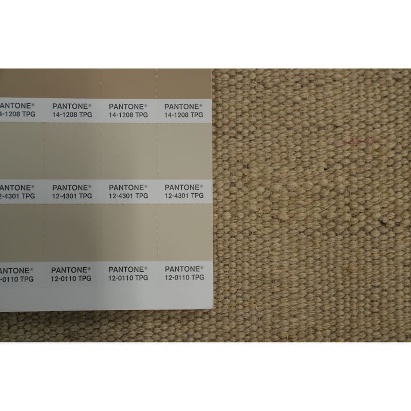 Hand Woven Oriental 100% Wool Carpet Southwestern Tribal Beige & Ivories Kilim Area Rug - 12' 9'' X 9' 8''