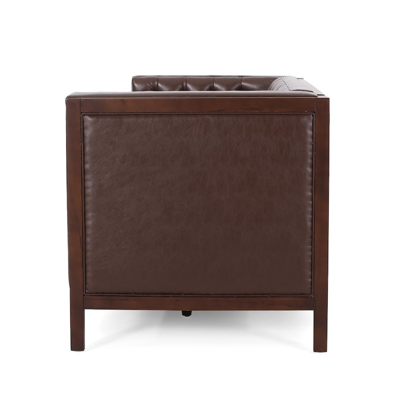 Roomfitters Chesterfield 3-Seater Sofa, Tufted Faux Leather Couch for Living Room