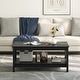 preview thumbnail 15 of 47, Farmhouse Coffee Table with Storage 2-Tier Center Table for Living Room
