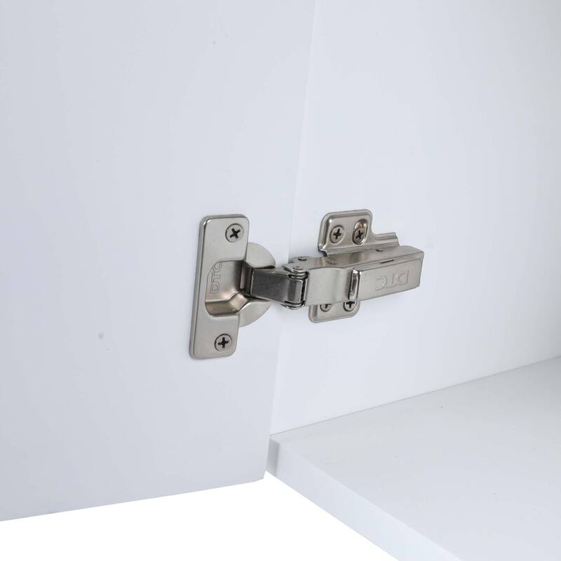 22 inch Plywood Wall-Mounted Bathroom Vanity in Grey Oak with Integrated Ceramic Sink in White with Soft Closing Door