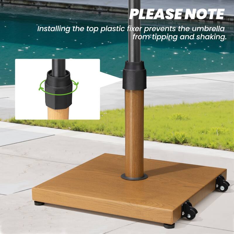 45LBS Outdoor Patio Square Concrete Market Umbrella Base Stand with Wheels