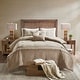 preview thumbnail 28 of 56, Madison Park Westbrook 7 Piece Faux Suede Comforter Set Tan - King