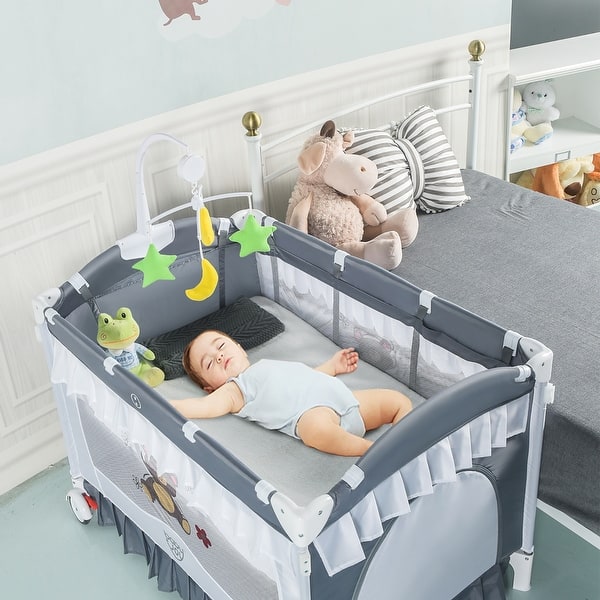 Costway Baby Playard Crib Bed 4 in 1 Portable with Changing Table - See  Details - On Sale - Bed Bath & Beyond - 34234818