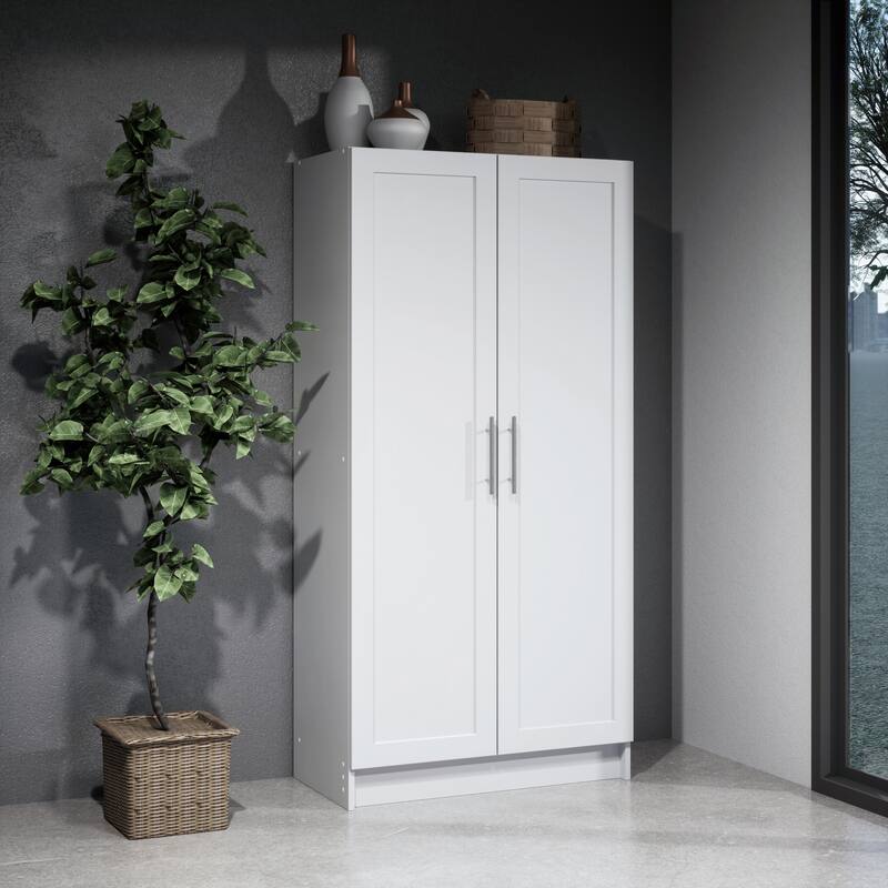 Prepac Elite Accent Cabinet with Panel Doors 16.75" D x 32" W x 65" H - 32 in W x 65 in H x 16.75 in D