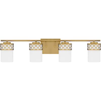 Tenley 4-Light Aged Brass Bath Light