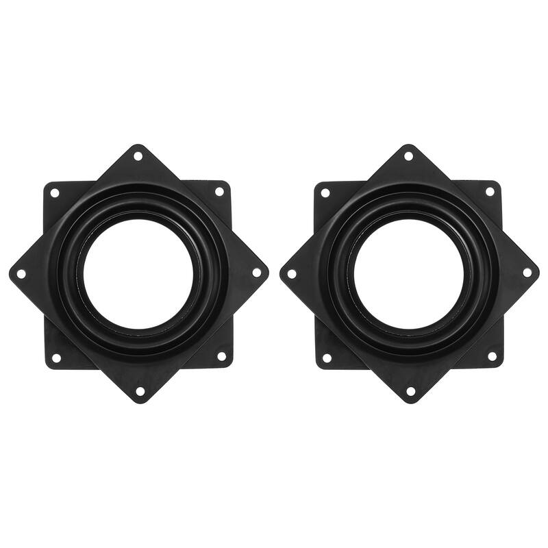 Lazy Susan Hardware, 2Pcs 4 Inch Iron Square Ball Bearing Rotating Plate - Black