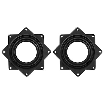 Lazy Susan Hardware, 2Pcs 4 Inch Iron Square Ball Bearing Rotating Plate - Black
