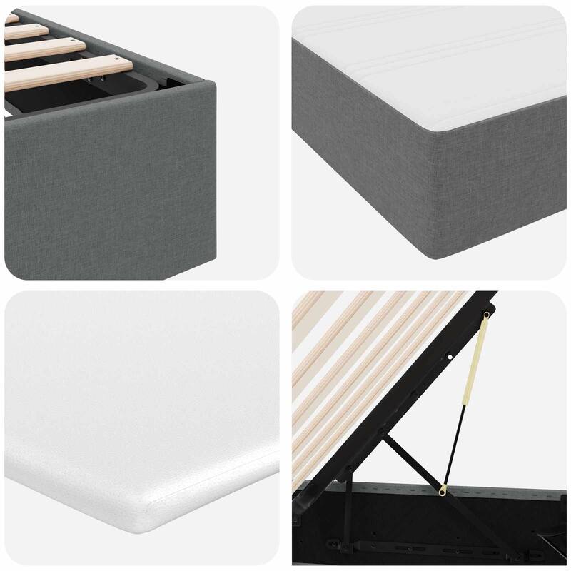 vidaXL Storage Bed with Mattress in Polyester