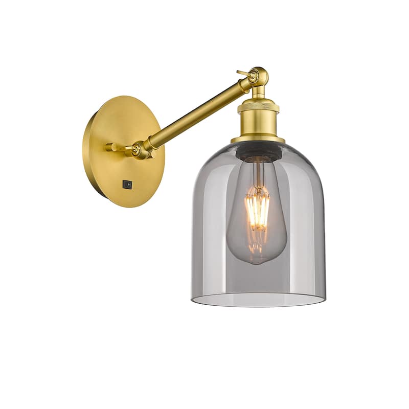 Innovations Lighting 317-1W-10-6 Bella Sconce Bella 10" Tall Wall - Satin Gold / Light Smoke