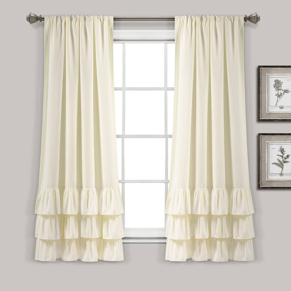 Lush Decor Allison Ruffle Window Curtain Panel Pair
