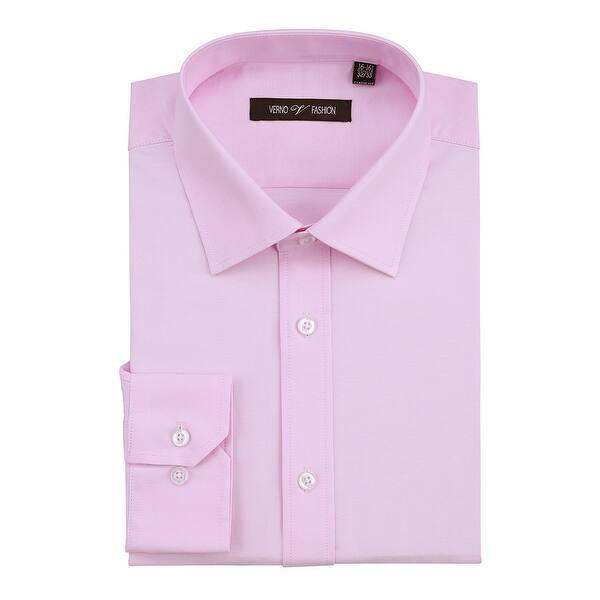 Shop Men S Regular Fit Business Casual Cotton Solid Dress Shirt