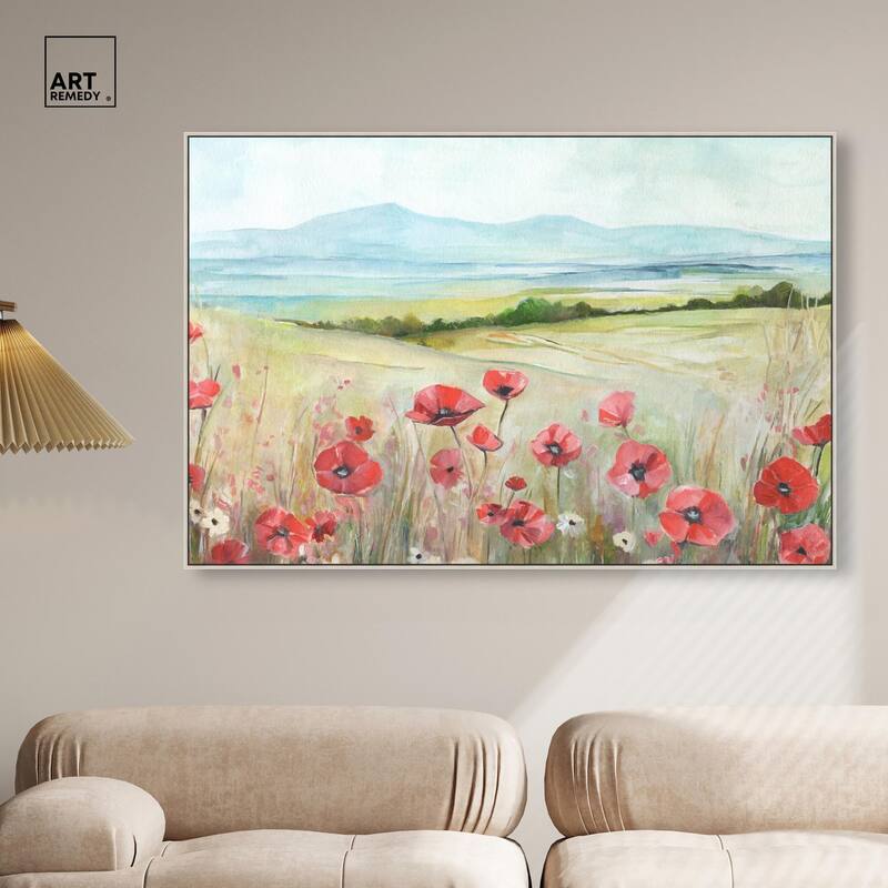 The Poppy Field Canvas by Art Remedy
