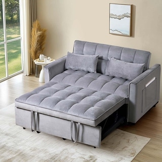 3 in 1 Velvet Sofa Bed with Adjustable Backrest