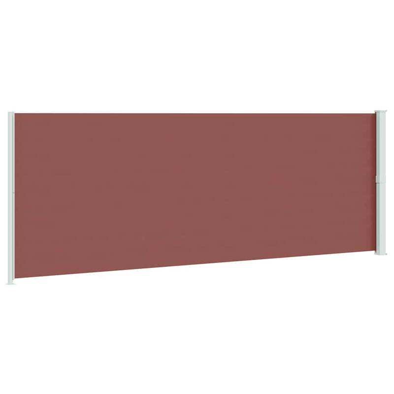 vidaXL Side Awning Brown Polyester with PU coating Retractable - 236.2 x 236.2 x 86.6 in