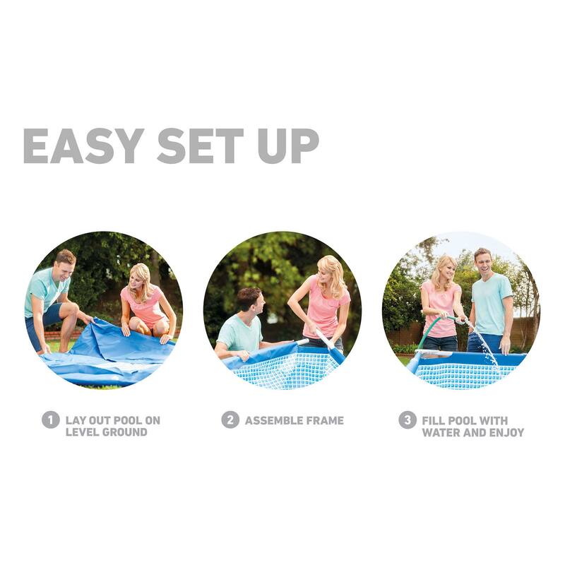 Intex 86" x 23" Rectangular Frame Above Ground Outdoor Splash Swimming Pool