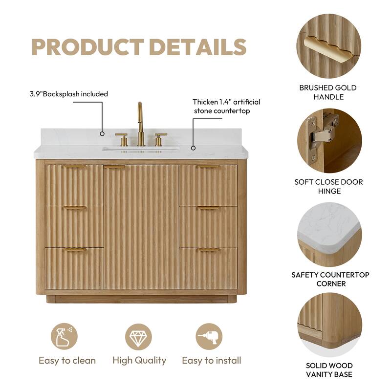 Cadiz Bath Vanity with Composite Stone Top and Mirror