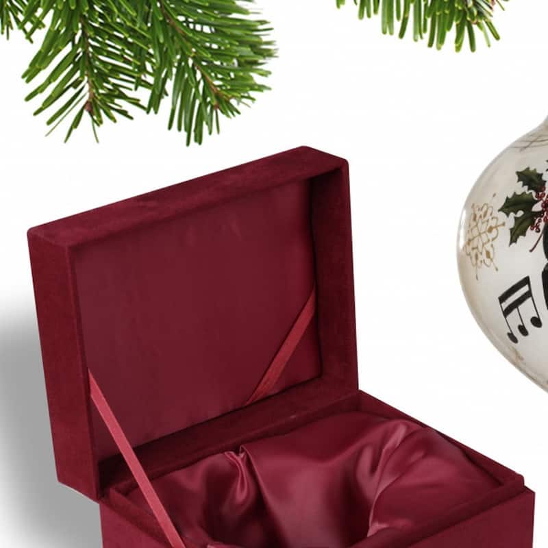 Grand Christmas Piano Hand Painted Mouth Blown Glass Ornament - 3.75" x 2.75" x 2.75"