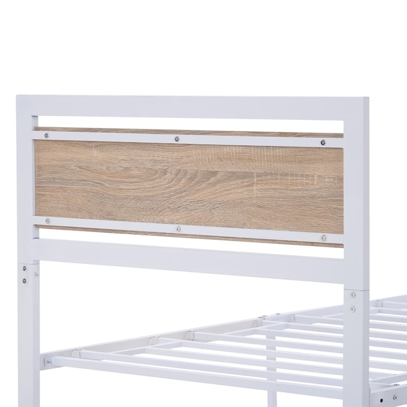 Metal and Wood Bed Frame Platform Bed