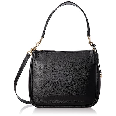 Coach Soft Pebble Leather Cary Shoulder Bag Black